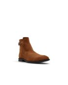 Boots en Velours de Cuir Ali cognac