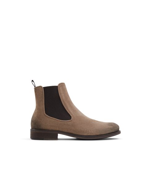 Boots en Velours de Cuir Ahmed beiges