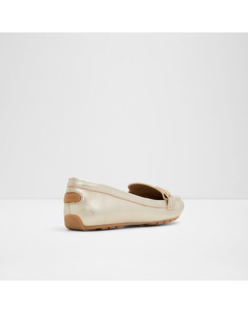 Mocassins en Cuir brun argenté