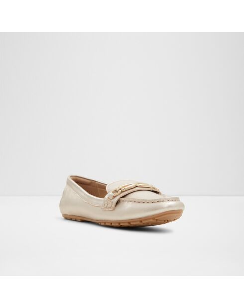 Mocassins en Cuir brun argenté