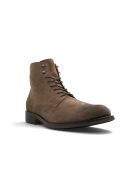 Boots en Velours de Cuir Alban beiges