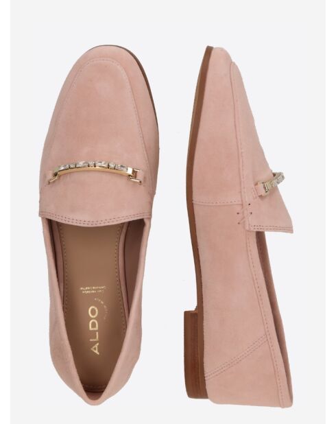 Mocassins en Cuir Danielle rose foncé