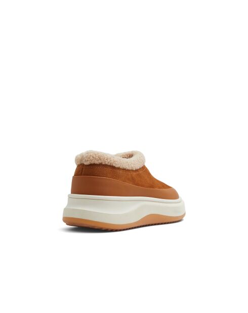 Baskets en Velours de Cuir Curtis cognac