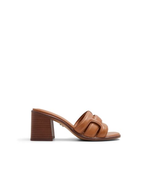 Mules Elena medie in pelle marrone