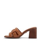 Mules Elena medie in pelle marrone