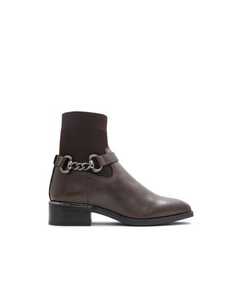 Bottines en Cuir Bettina brun foncé