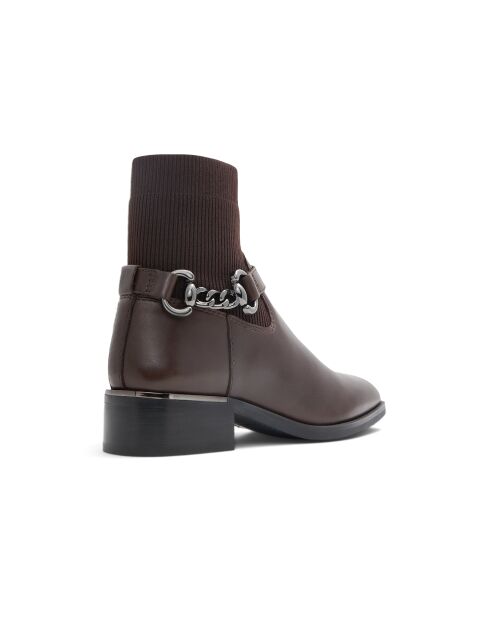 Bottines en Cuir Bettina brun foncé