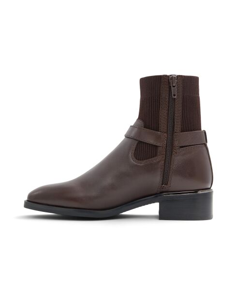 Bottines en Cuir Bettina brun foncé