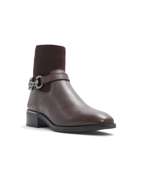 Bottines en Cuir Bettina brun foncé