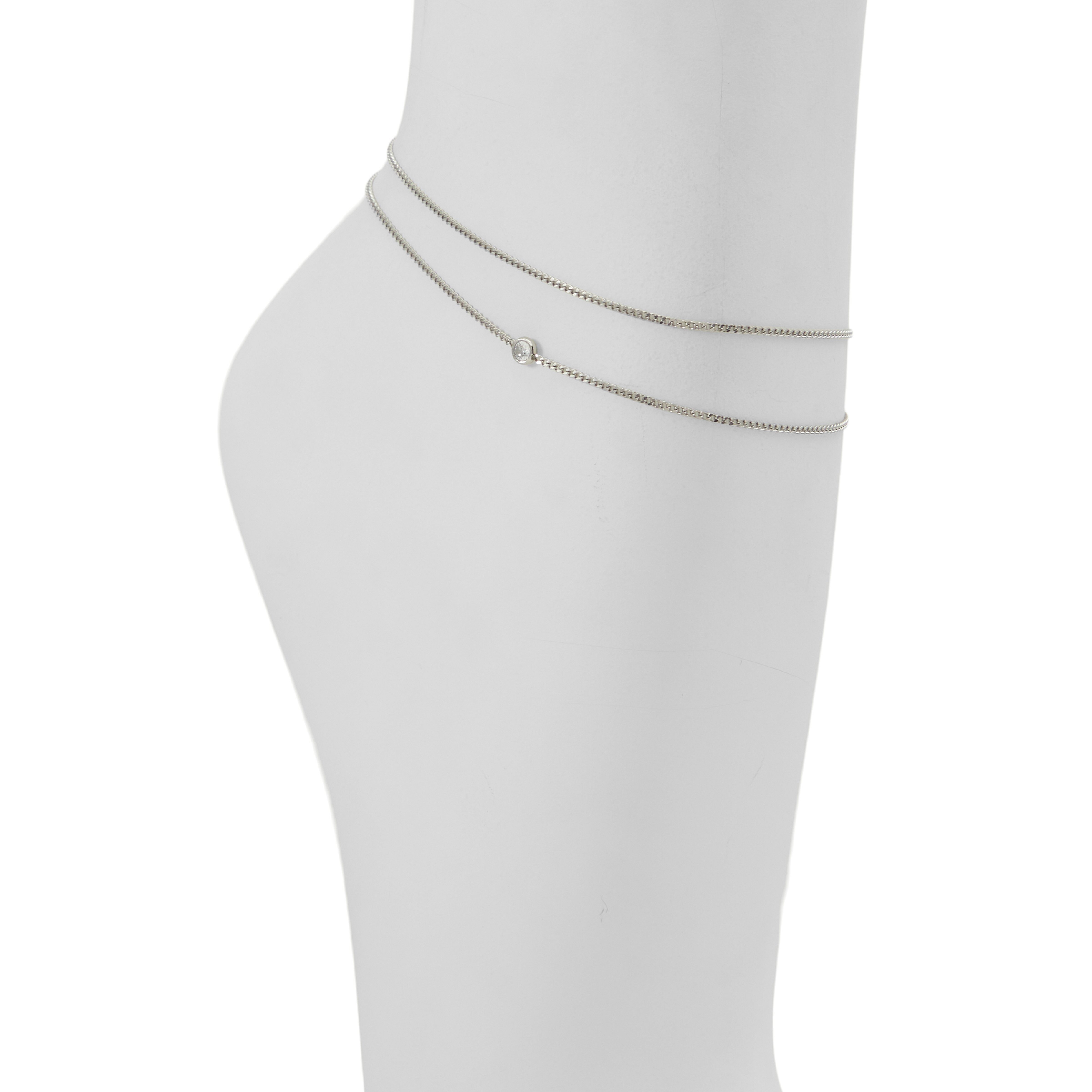 Bracelet De Cheville Multi Rangs Avec Pampilles Ovales En Acier Inoxyd