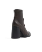 Bottines en Cuir Florence brun foncé