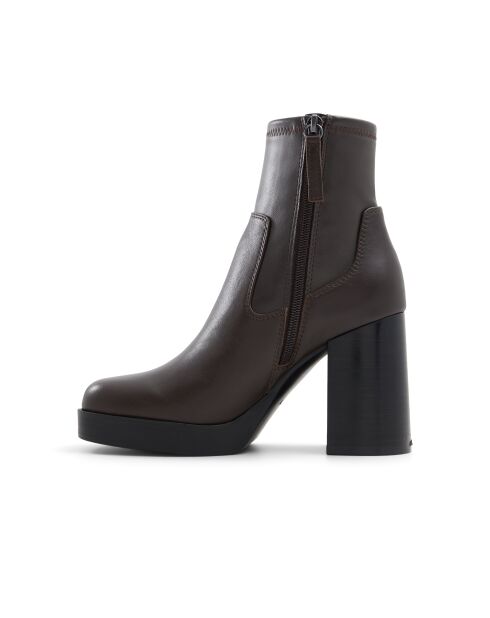 Bottines en Cuir Florence brun foncé