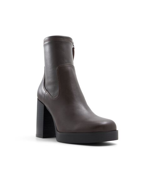 Bottines en Cuir Florence brun foncé