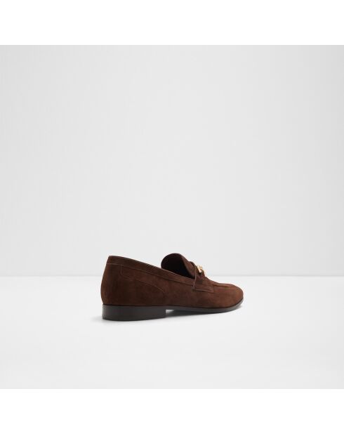 Mocassins en Velours de Cuir Adrien brun foncé