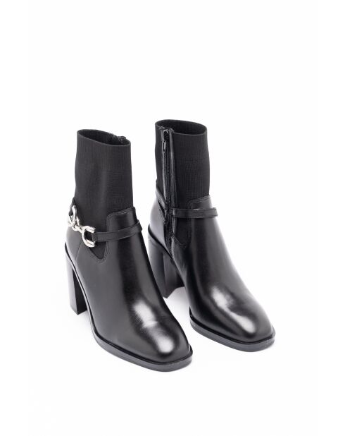 Bottines en Cuir Elya noires