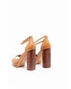 Sandali con tacco Andréa in pelle marrone chiaro