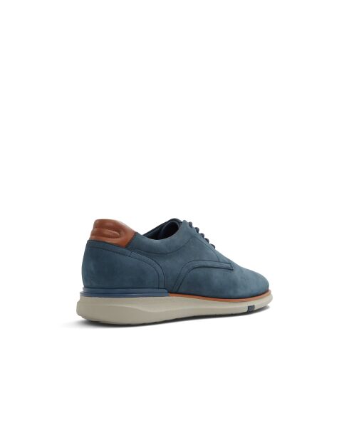 Baskets en Velours de Cuir Benjamin bleu marine