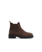 Boots en Velours de Cuir Jenny brun foncé