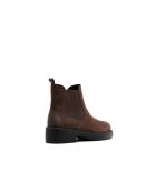 Boots en Velours de Cuir Jenny brun foncé