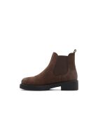 Boots en Velours de Cuir Jenny brun foncé