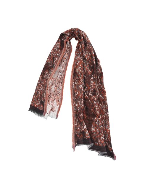 Sciarpa Yvon Bordeaux/Grey 100% lana - 70x180 cm