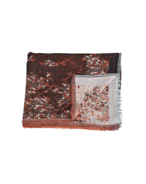 Sciarpa Yvon Bordeaux/Grey 100% lana - 70x180 cm