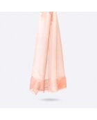 Stola aus Wolle und Seide aus Organza, 70 x 200 cm, Beige-Rosa