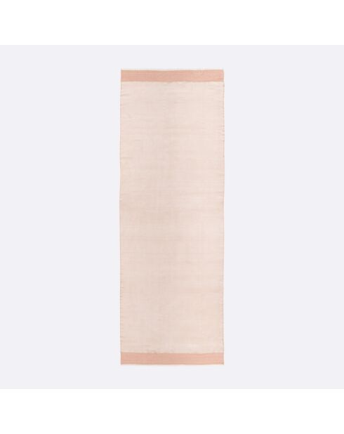 Beige roze stola van organza van wol en zijde - 70x200 cm