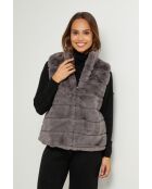 Gilet en fausse fourrure Pauline gris