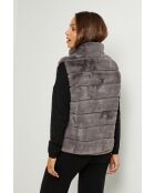 Gilet en fausse fourrure Pauline gris