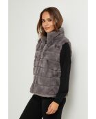 Gilet en fausse fourrure Pauline gris
