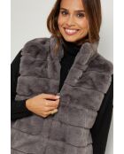 Gilet en fausse fourrure Pauline gris