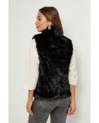 Gilet en fausse fourrure Paulin noire