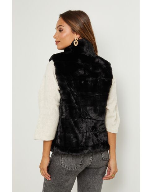 Gilet en fausse fourrure Paulin noire