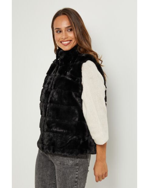 Gilet en fausse fourrure Paulin noire