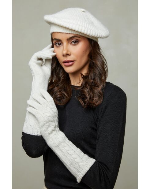 Gants en Laine mélangée Aricia blancs