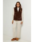 Gilet en fausse fourrure Pauline marron