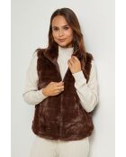 Gilet en fausse fourrure Pauline marron