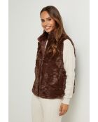 Gilet en fausse fourrure Pauline marron