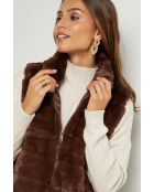 Gilet en fausse fourrure Pauline marron