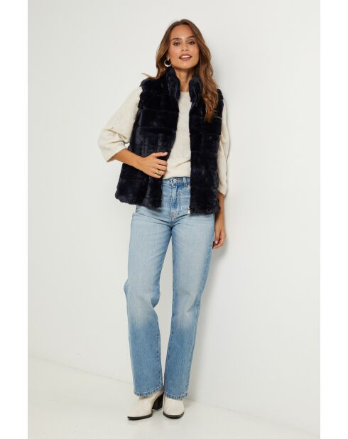Gilet en fausse fourrure Pauline marine