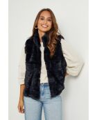 Gilet en fausse fourrure Pauline marine