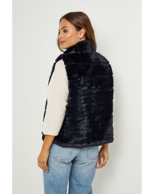 Gilet en fausse fourrure Pauline marine