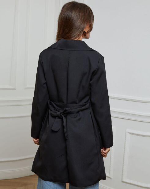 Gabardina negra de longitud media Suzie