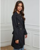 Trench di media lunghezza Suzie nero