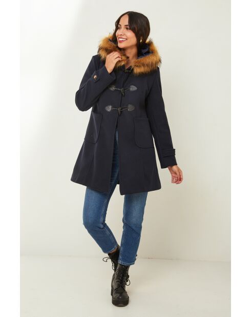 Manteau mi-long Méliane marine