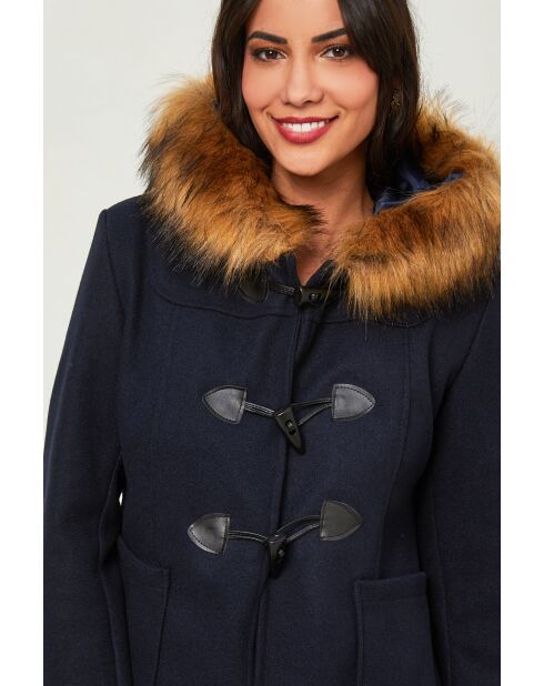 Manteau mi-long Méliane marine