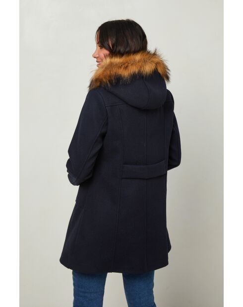 Manteau mi-long Méliane marine
