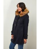 Cappotto di media lunghezza blu scuro Méliane