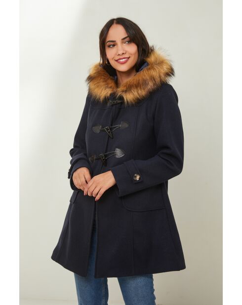 Manteau mi-long Méliane marine